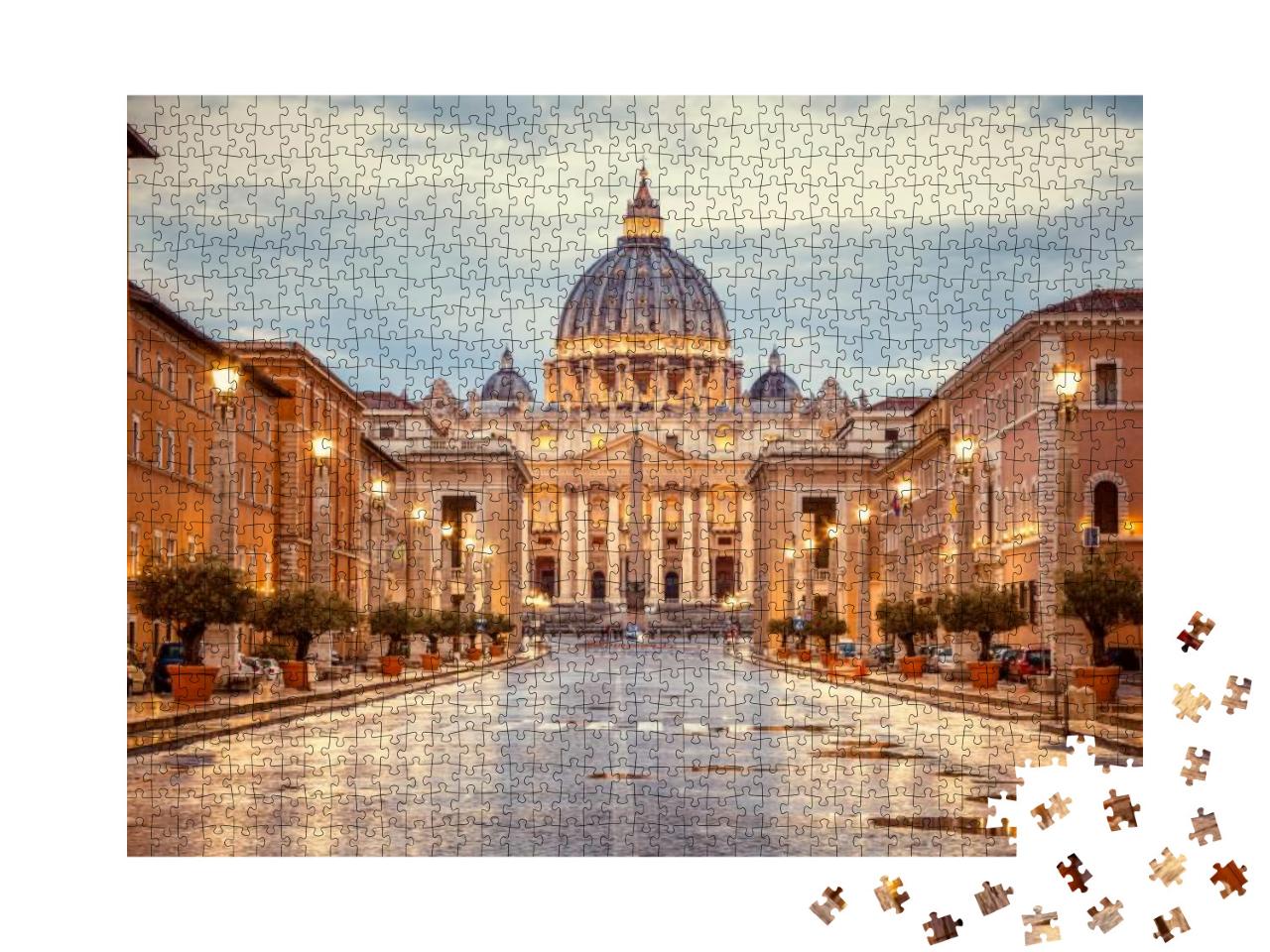 St. Peters Basilica in the Evening from Via Della Concili... Jigsaw Puzzle with 1000 pieces