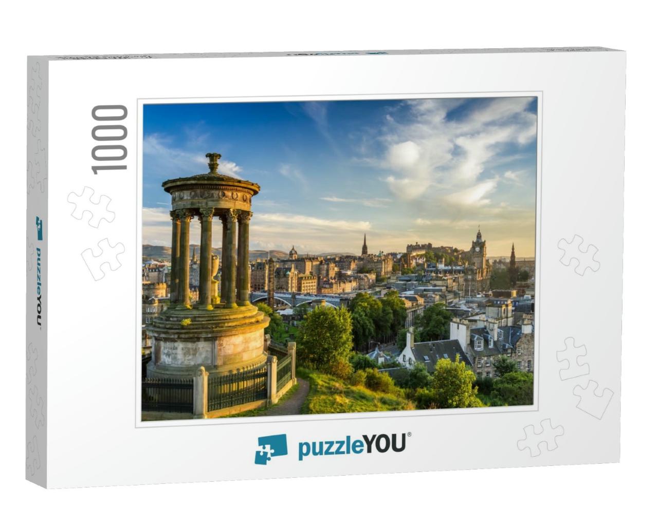 View of the Castle from Calton Hill At Sunset... Jigsaw Puzzle with 1000 pieces