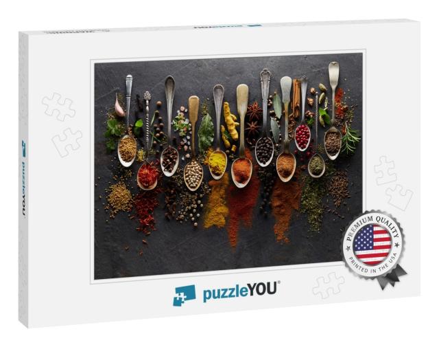 Herbs & Spices on Graphite Background... Jigsaw Puzzle