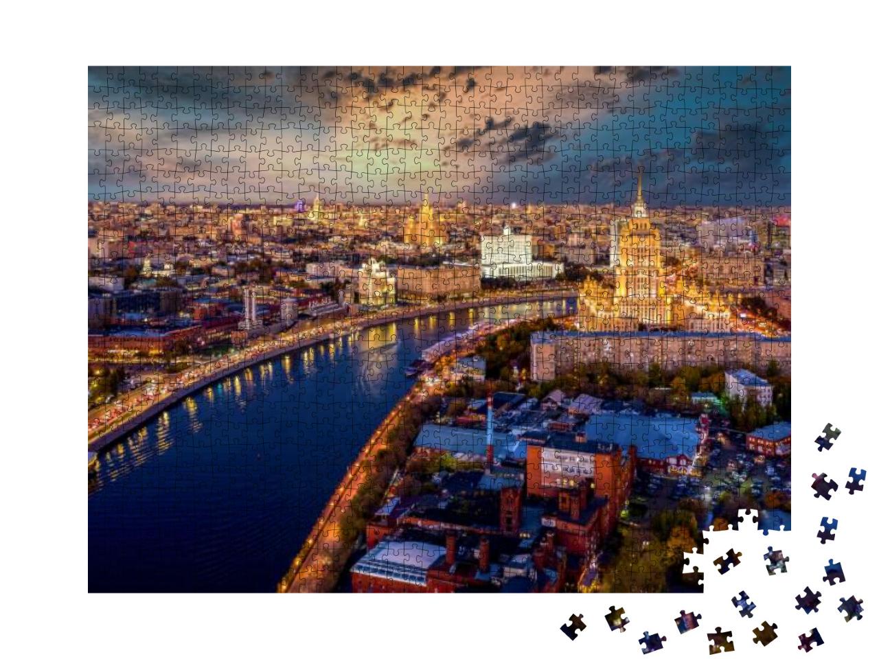 Moscow Skyline & Skyscraper Historical Architecture, Mosc... Jigsaw Puzzle with 1000 pieces
