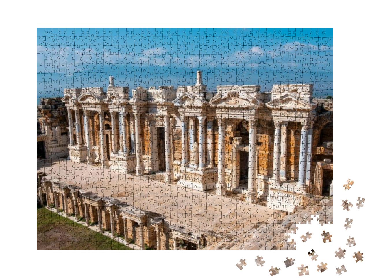 Ancient Stage in Ruins of Hierapolis Ancient City Theathe... Jigsaw Puzzle with 1000 pieces