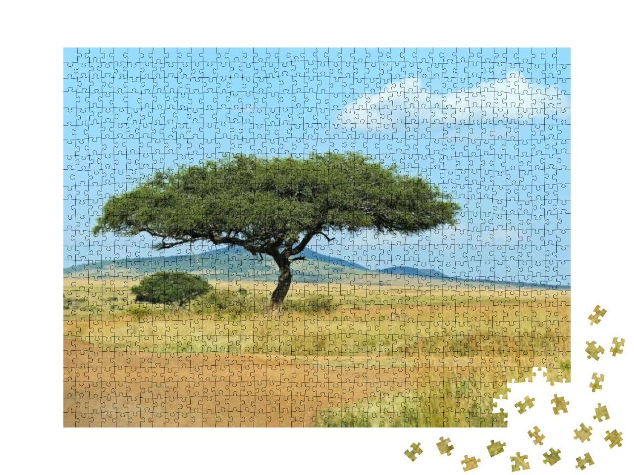Large Acacia Tree in the Open Savanna Plains of East Afri... Jigsaw Puzzle with 1000 pieces