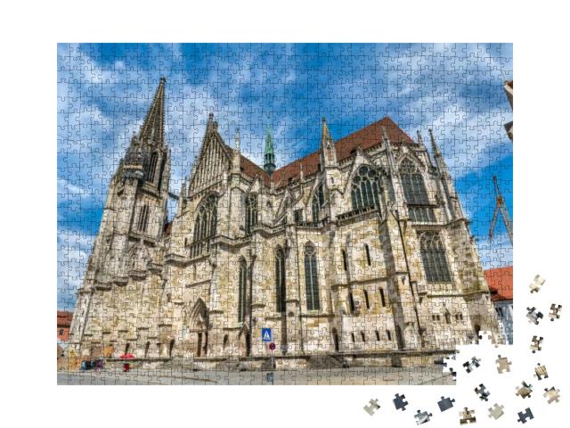 Dom St. Peter, the Cathedral of Regensburg in Bavaria, Ge... Jigsaw Puzzle with 1000 pieces