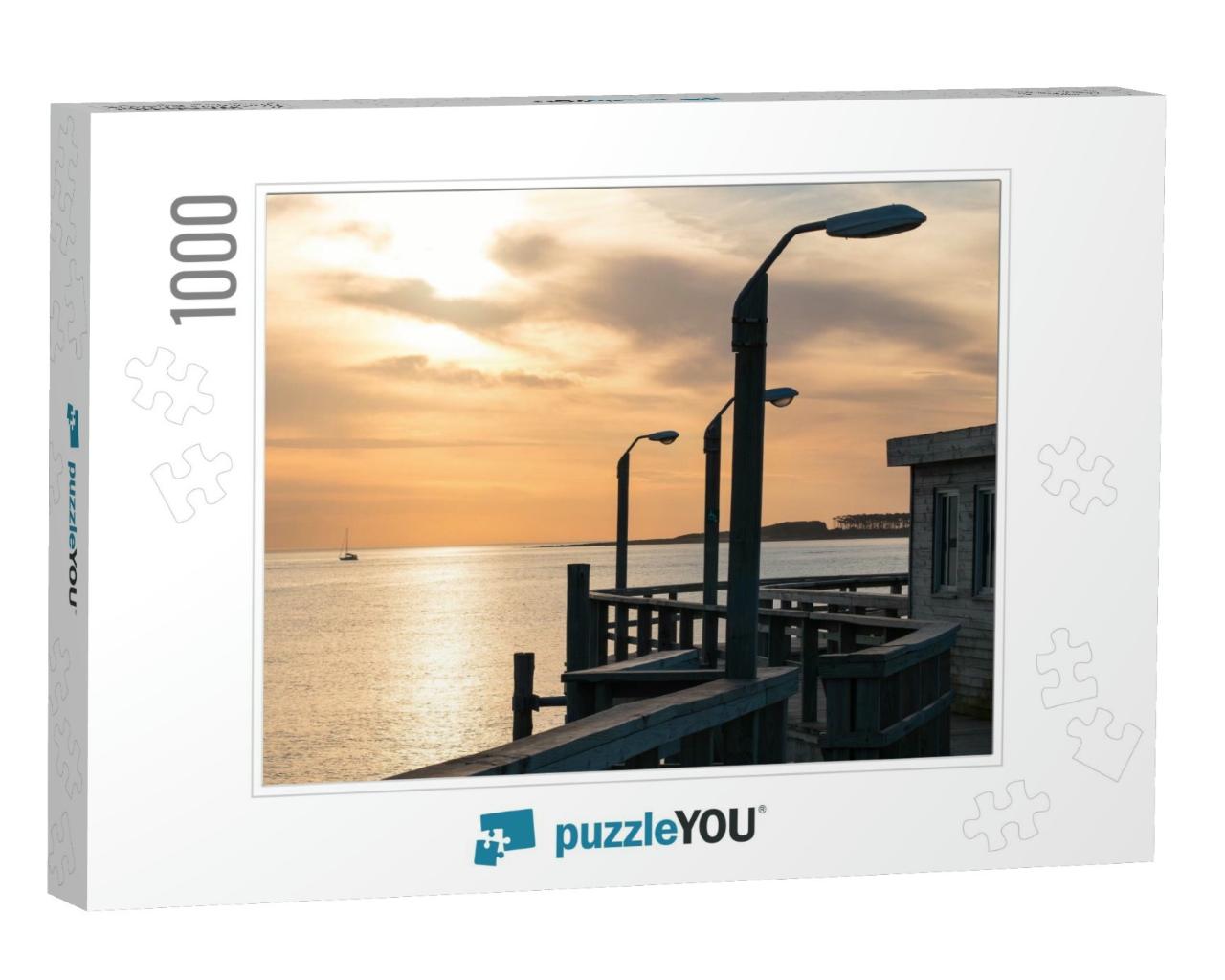 Sunset on the Deck of Punta Del Este Beach in Uruguay... Jigsaw Puzzle with 1000 pieces