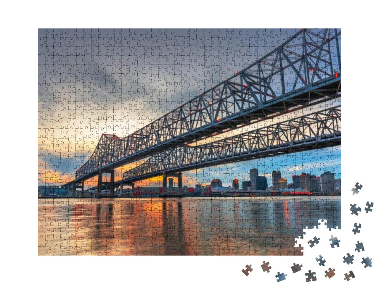 New Orleans, Louisiana, USA At Crescent City Connection Br... Jigsaw Puzzle with 1000 pieces