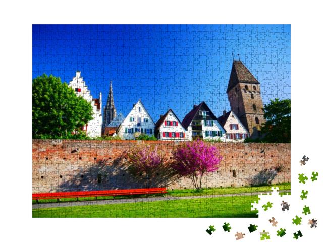 Ulm, Germany Skyline of the Buildings Behind the City Wal... Jigsaw Puzzle with 1000 pieces