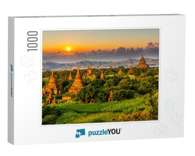 Ancient Temple Archeology in Bagan After Sunset, Myanmar... Jigsaw Puzzle with 1000 pieces