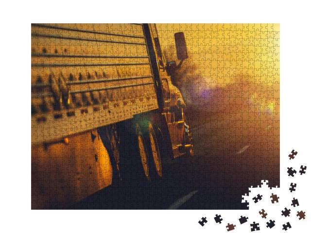 Semi Truck Shipping Destination. Freight & Logistics Conc... Jigsaw Puzzle with 1000 pieces