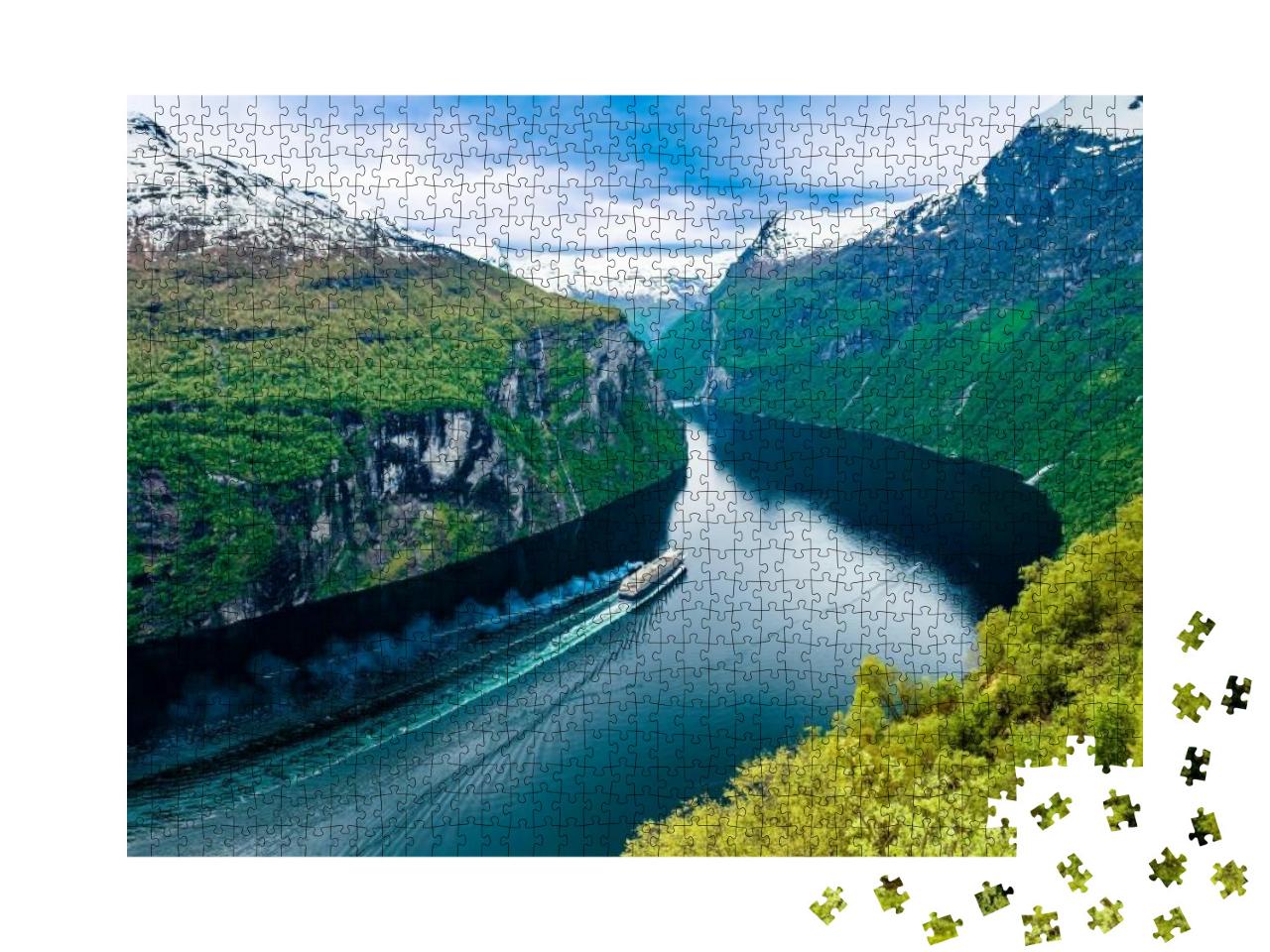 Geiranger Fjord, Beautiful Nature Norway. It is a 15-Kilo... Jigsaw Puzzle with 1000 pieces