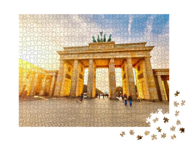 Brandenburg Gate At Sunset, Berlin... Jigsaw Puzzle with 1000 pieces