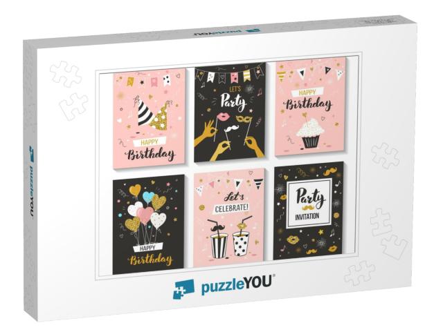 Happy Birthday Greeting Card & Party Invitation Collectio... Jigsaw Puzzle