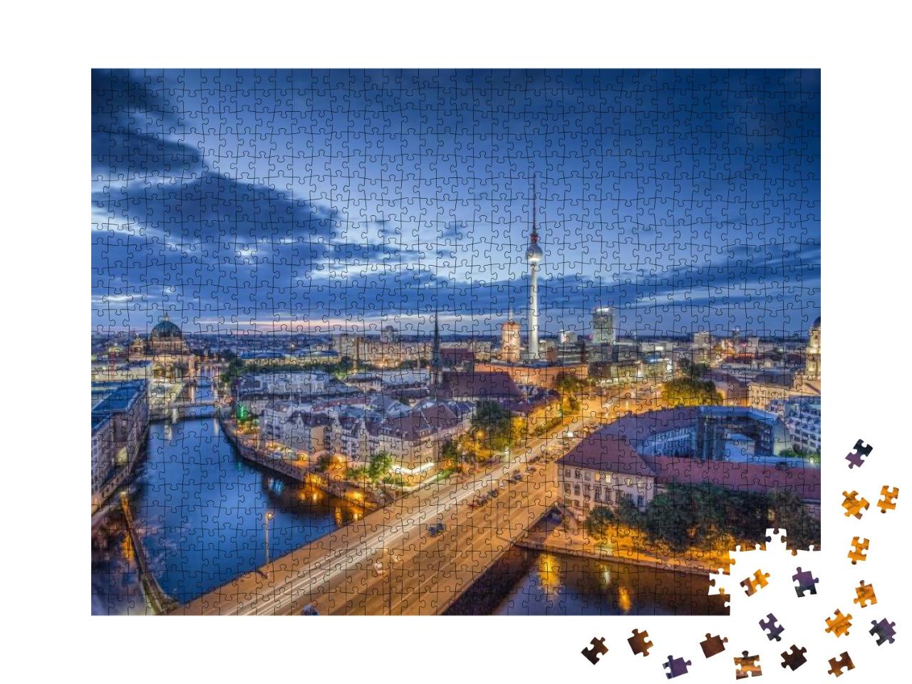 Aerial View of Berlin Skyline with Famous Tv Tower & Spre... Jigsaw Puzzle with 1000 pieces