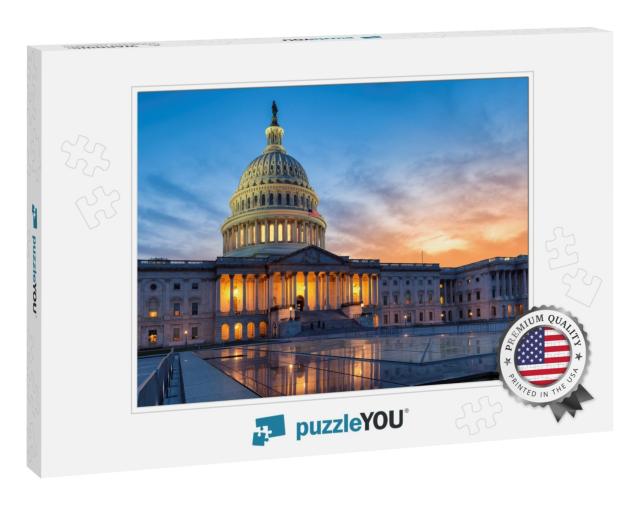 The United States Capitol Building At Sunset, Washington... Jigsaw Puzzle