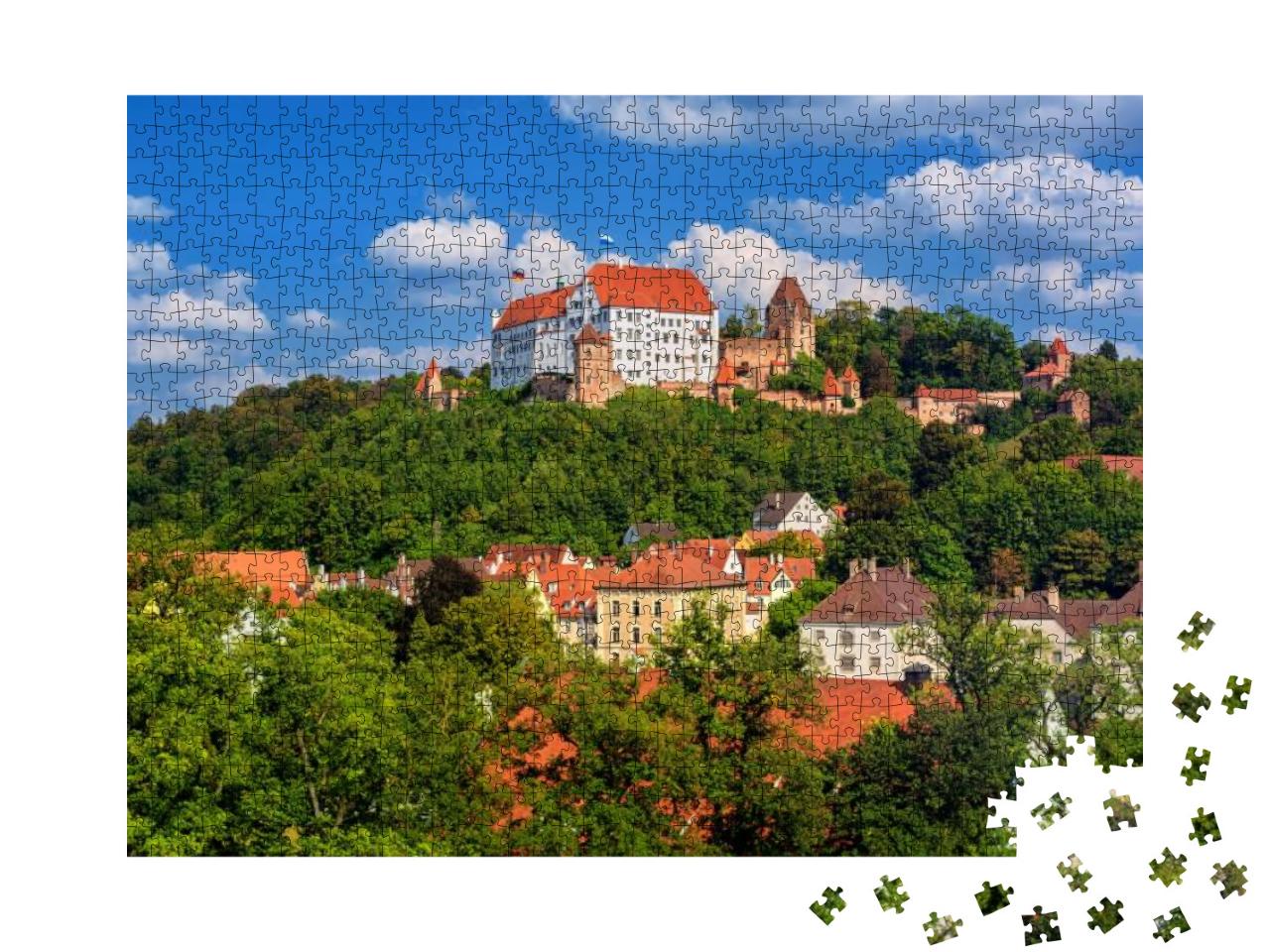Landshut, Historical Gothic Burg Trausnitz Castle on a Hi... Jigsaw Puzzle with 1000 pieces