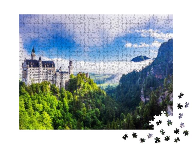 Neuschwanstein Castle Schloss Neuschwanstein in Fussen, G... Jigsaw Puzzle with 1000 pieces