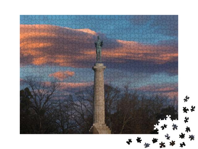 Kalemegdan Fortress, Victor Monument At Sunset, Belgrade... Jigsaw Puzzle with 1000 pieces
