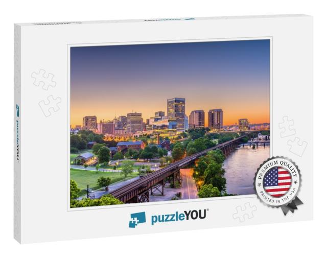 Richmond, Virginia, USA Downtown Skyline on the River At T... Jigsaw Puzzle