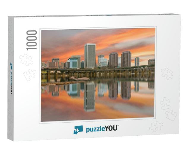 Reflection of the Richmond, Virginia Morning City Skyline... Jigsaw Puzzle with 1000 pieces