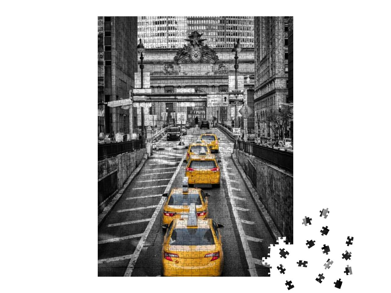 Yellow Cabs on Park Avenue in Front of Grand Central Term... Jigsaw Puzzle with 1000 pieces