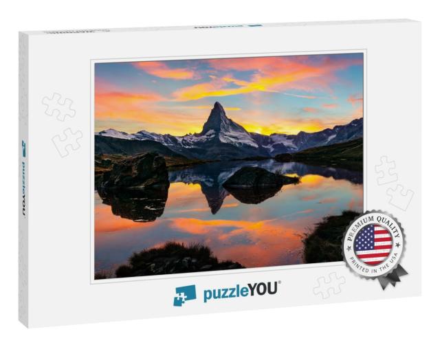 Exciting Morning View of Stellisee Lake with Matterhorn/C... Jigsaw Puzzle