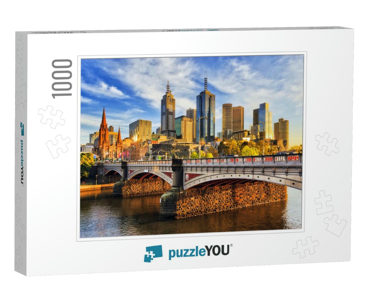 Warm Morning Light on High-Rise Towers in Melbourne Cbd A... Jigsaw Puzzle with 1000 pieces