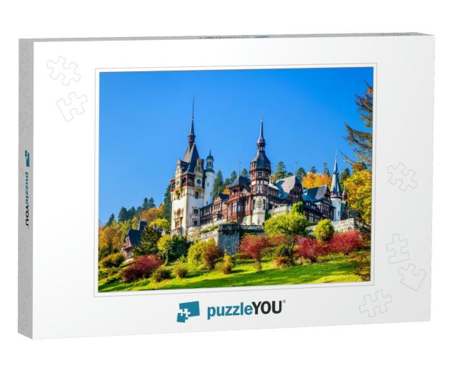 Peles Castle, Romania. Beautiful Famous Royal Castle & Or... Jigsaw Puzzle