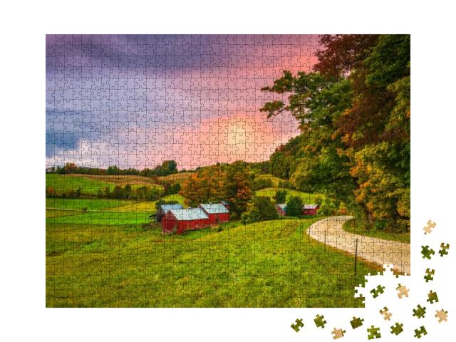 Rural Autumn Jenne Farm in Vermont, Usa... Jigsaw Puzzle with 1000 pieces