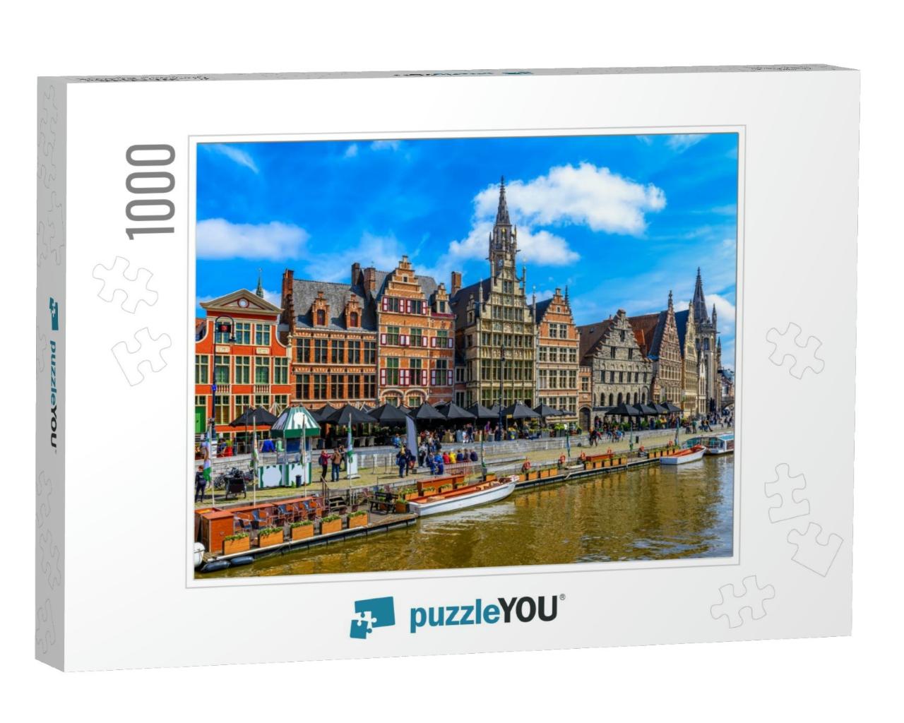View of Graslei Quay & Leie River in the Historic City Ce... Jigsaw Puzzle with 1000 pieces
