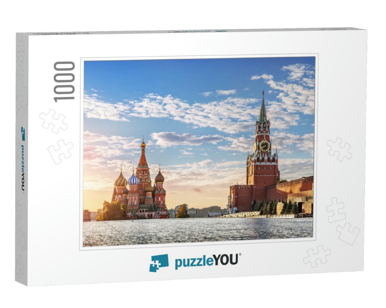 St. Basils Cathedral & Spasskaya Tower on Red Square in M... Jigsaw Puzzle with 1000 pieces