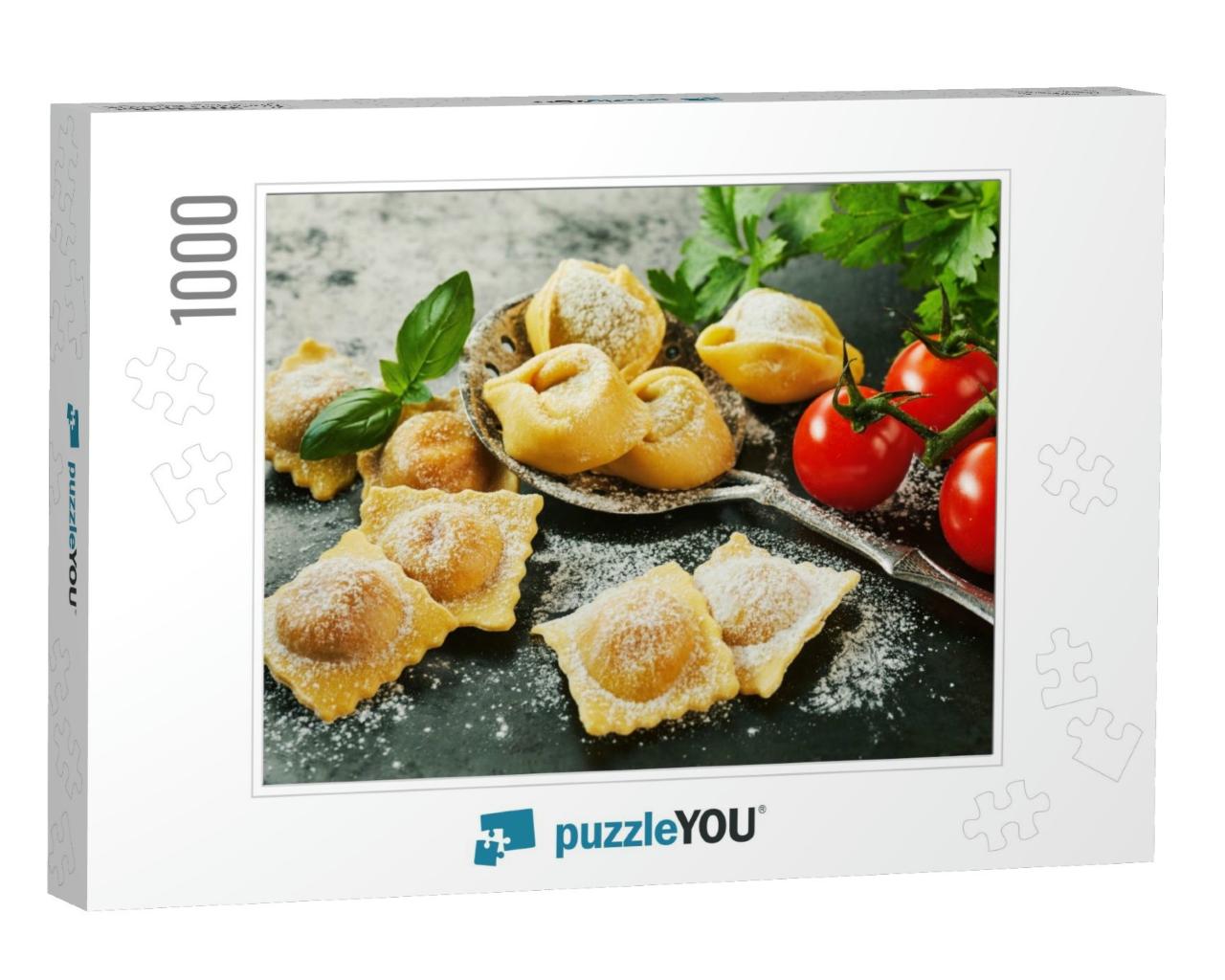 Homemade Uncooked Freshly Prepared Italian Ravioli Pasta... Jigsaw Puzzle with 1000 pieces