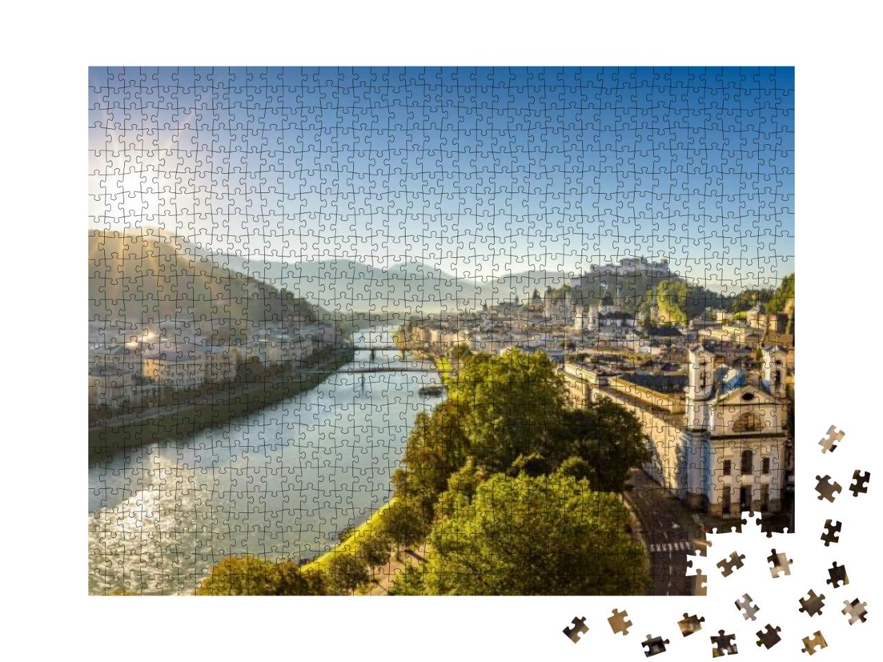 Panoramic View Over City Salzburg At Summer Morning, Salz... Jigsaw Puzzle with 1000 pieces