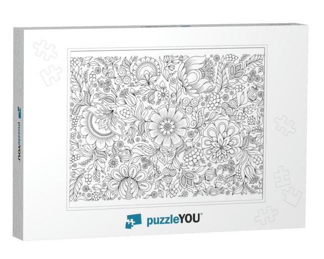 Coloring Book for Adult & Older Children. Coloring Page w... Jigsaw Puzzle