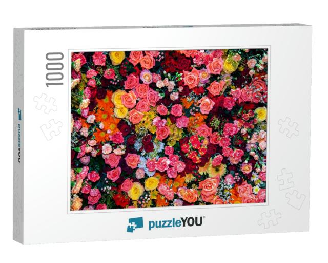 Beautiful Flowers Texture Nature Colorful Background... Jigsaw Puzzle with 1000 pieces