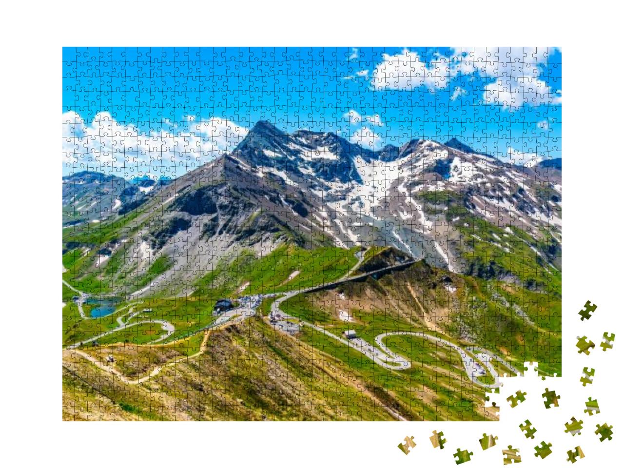 Mountain Asphalt Road Serpentine. Winding Grossglockner H... Jigsaw Puzzle with 1000 pieces