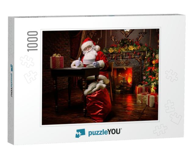 Santa Claus is Preparing for Christmas, He is Reading Chi... Jigsaw Puzzle with 1000 pieces