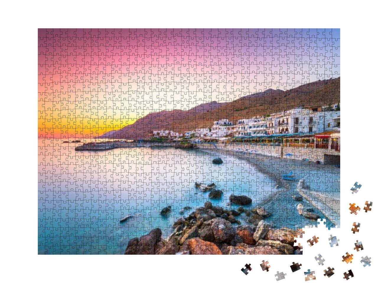 The Small Traditional Village of Chora Sfakion, Sfakia, C... Jigsaw Puzzle with 1000 pieces