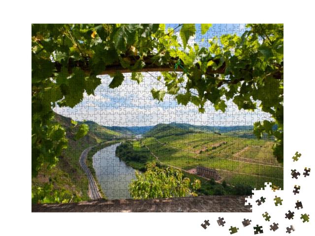 Panoramic View of Moselle Valley in Germany. Vineyards &... Jigsaw Puzzle with 1000 pieces