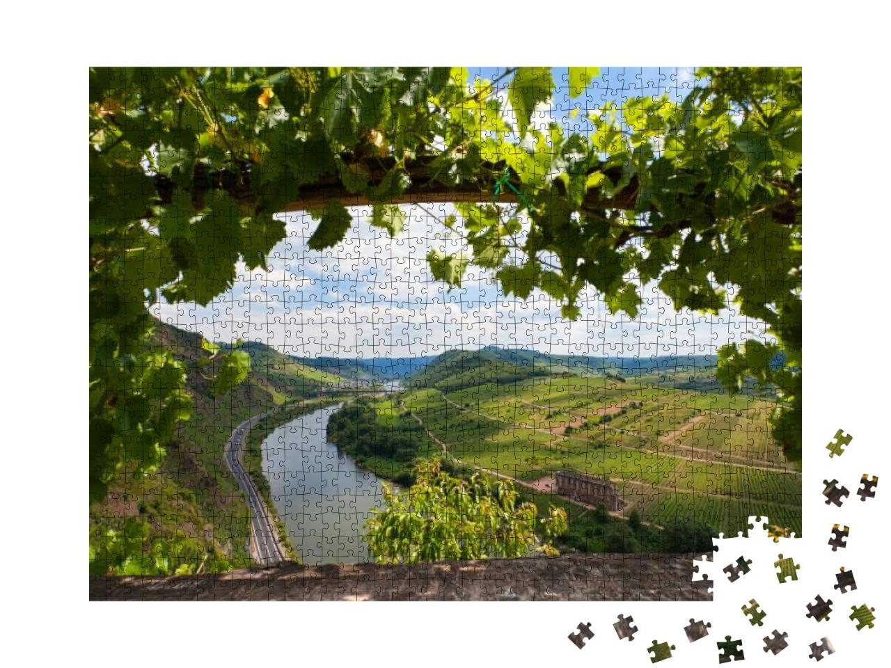 Panoramic View of Moselle Valley in Germany. Vineyards &... Jigsaw Puzzle with 1000 pieces