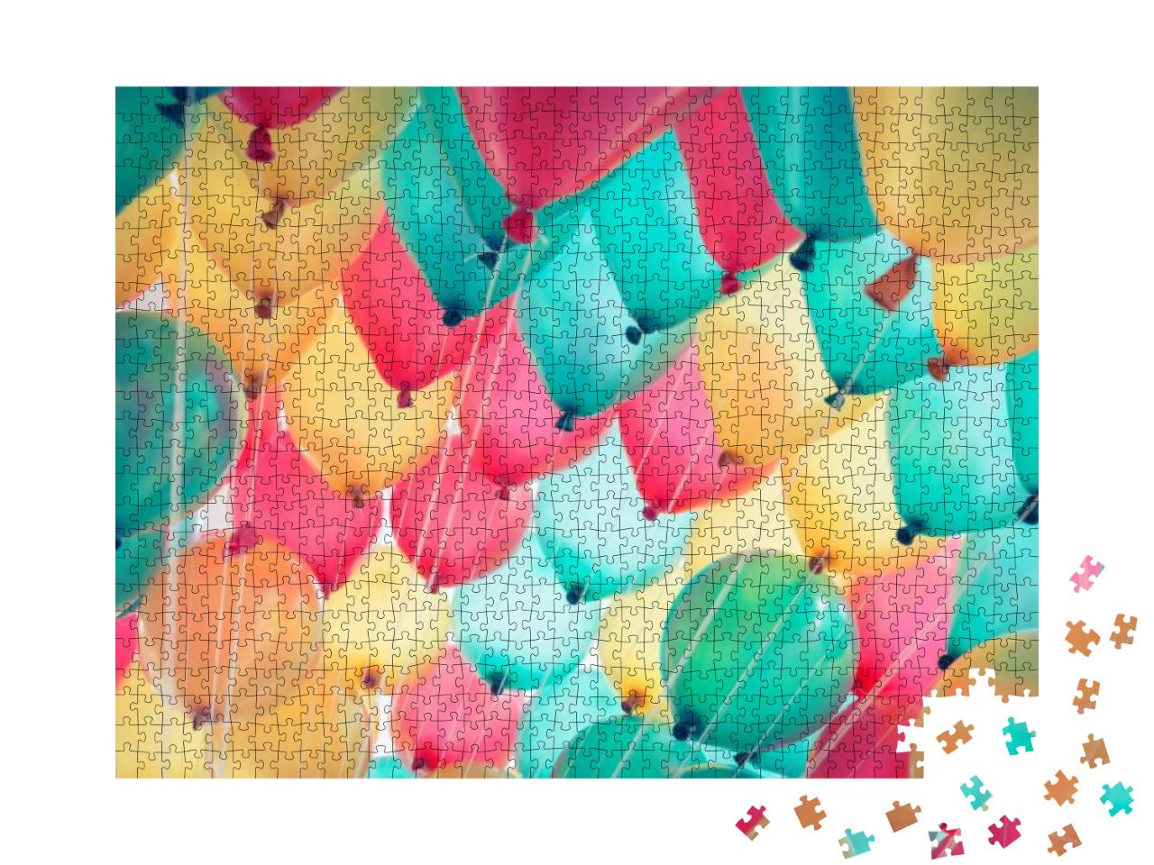 Colorful Balloons with Happy Celebration Party Background... Jigsaw Puzzle with 1000 pieces