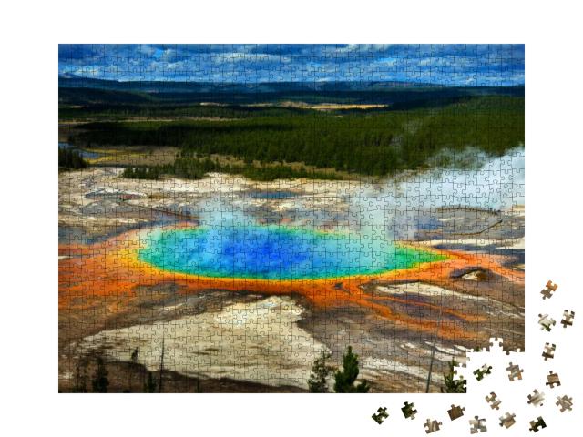 Grand Prismatic Pool At Yellowstone National Park Colors... Jigsaw Puzzle with 1000 pieces