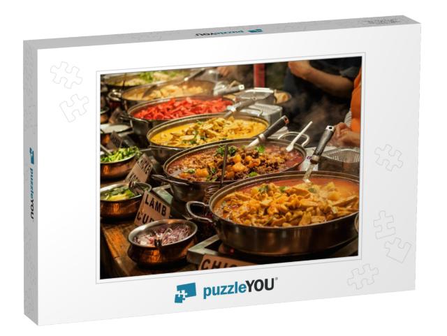 Oriental Food - Indian Takeaway At a London's Market... Jigsaw Puzzle