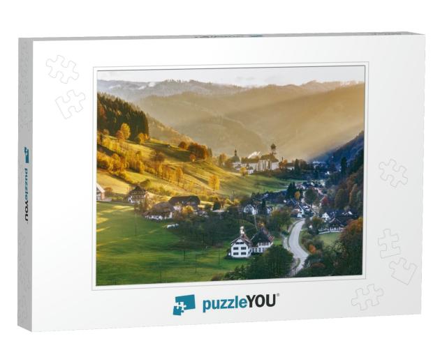 Scenic Panoramic View of a Picturesque Mountain Valley in... Jigsaw Puzzle