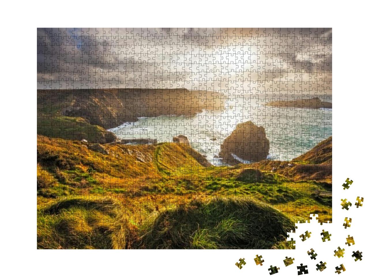 Winters Scene At Mullion Cove Cornwall England Ku Europe... Jigsaw Puzzle with 1000 pieces