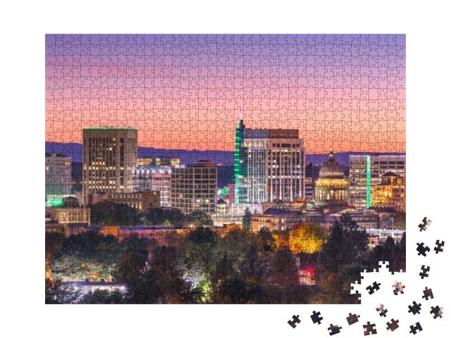 Boise, Idaho, USA Downtown Cityscape At Twilight... Jigsaw Puzzle with 1000 pieces