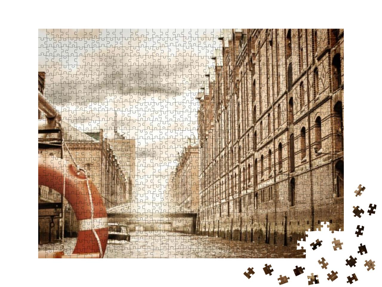 Unesco-World-Heritage-Site the Old Speicherstadt in Hambu... Jigsaw Puzzle with 1000 pieces