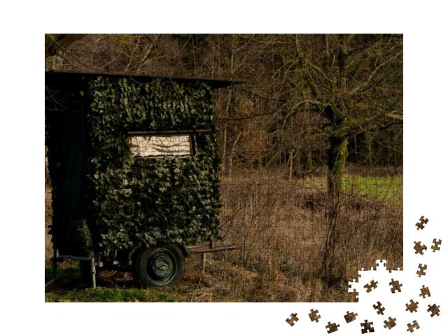 Hiding Place for Hunters At the Edge of a Forest, Shallow... Jigsaw Puzzle with 1000 pieces