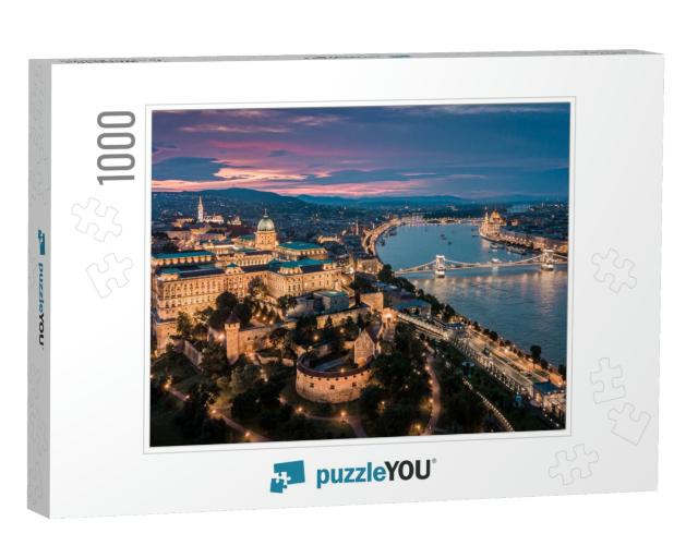 Budapest Hungary - Aerial Panoramic Skyline View of Budap... Jigsaw Puzzle with 1000 pieces