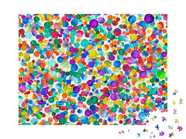 Watercolor Confetti Seamless Pattern. Hand Painted Unique... Jigsaw Puzzle with 1000 pieces