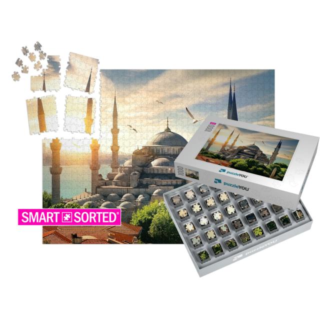 Seagulls Over Blue Mosque & Bosphorus in Istanbul, Turkey... | SMART SORTED® | Jigsaw Puzzle with 1000 pieces