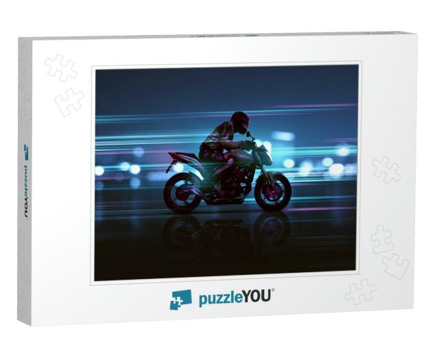 Motorbike with Futuristic Lighting Effects... Jigsaw Puzzle